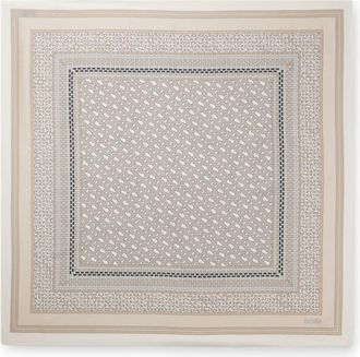 BOSS Monogram scarf in silk twill