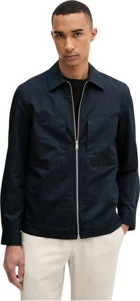 Marc O'Polo Harrington Jas - Heren - Zomerjassen - Blauw - S - Linnen - Jassen