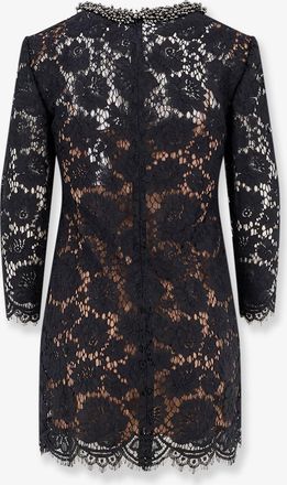 Self Portrait Womens Lace Mini Dress Black Polyamide