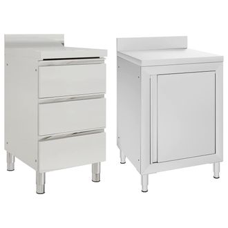 vidaXL Vidaxl - Armarios De Cocina Comercial 2 Unidades Acero Inoxidable