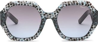 Chopard Patterned Round Frame Sunglasses - Blue
