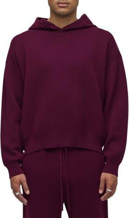 Hudson Cotton & Cashmere Double Knit Hoodie in Bordeaux at Nordstrom Rack, Size Xx-Large