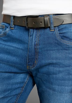 Man's World Lederg&uuml;rtel MANS WORLD, Herren, Gr. 11,5, gr&uuml;n (dunkelgr&uuml;n), Leder, G&uuml;rtel Lederg&uuml;rtel, im klassischen Design mit edel schimmernder Schnalle - NEW