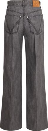 Bottega Veneta Womens Wide-Leg Jeans Grey Cotton