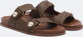 Jimmy Choo London Fayence raffia-effect sandals