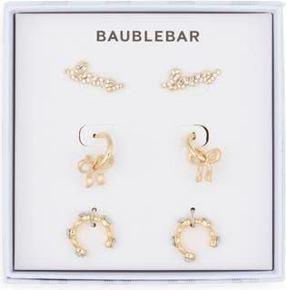 BaubleBar Set of 3 Love Earrings in Gold at Nordstrom Rack