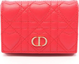 Dior Red Color Leather Coin Purse/Coin Case (Pre-Owned)