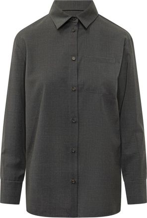 Max Mara Dark Grey Relaxed Solid Shirt
