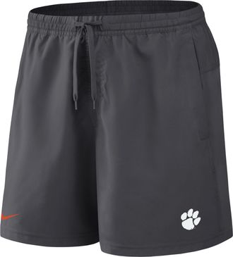 Nike Clemson Primetime Primary Logo Nike Mens Dri-FIT College Form Shorts in Grey | 045T06FCLN-8DV