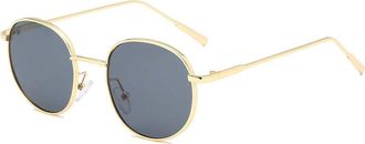 Generic Hip Hop Metal Round Frame Retro Sunglasses, Outdoor Vacation Beach Glasses for Men and For Women (