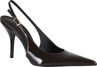Schutz Pointed-Toe Glossy Leather Slingback Pumps