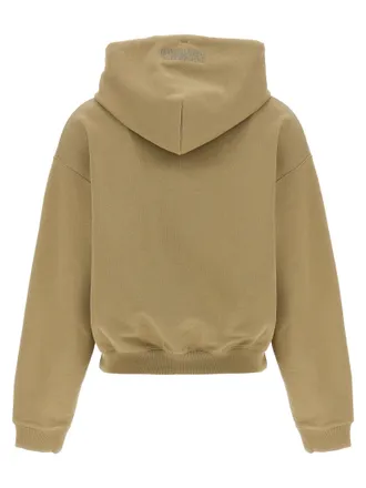 VETEMENTS Oval Logo Embroidered Hoodie - Beige