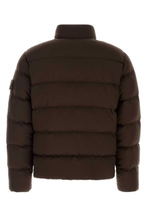 Stone Island Mens Brown Wool Down Jacket Darkbrown Giacche E Gilet