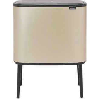 Brabantia Waste Bin Bo Touch Bin Pattumiera Champagne 3 x 11 Litri