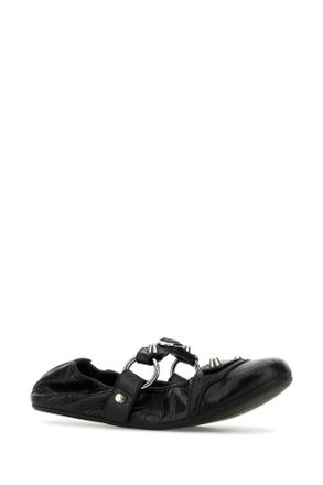 Balenciaga 828095wad4y 1080 Black-Silver T Domesticated Lamb Le Ballerine Black/silver Flat Shoes