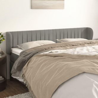 vidaXL Cabecero De Terciopelo Gris Claro 183x23x78/88 Cm Vidaxl