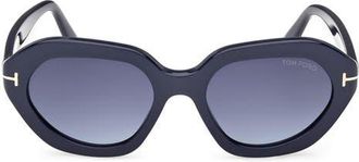 Tom Ford Meryl 53mm Gradient Geometric Sunglasses in Navy Blue /Blue Lens at Nordstrom