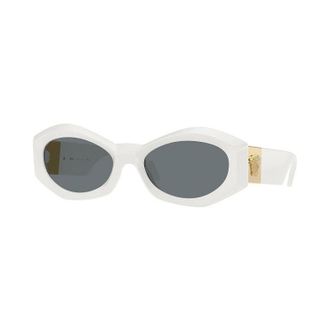 Versace Sunglasses Geometric Full Rim, White Frame And Dark Blue Lens Ve4466U546280