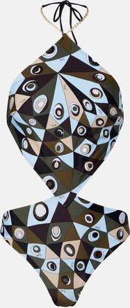 Pucci Occhi cutout halterneck swimsuit