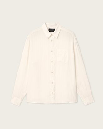 AllSaints Lyocell Carlyle Oversized Long Sleeve Shirt, Size: XXL