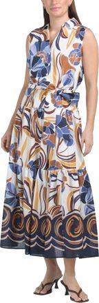 Elie Tahari Tiered Dress In White Multi