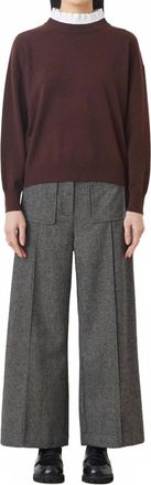 Vilagallo With Collar Sweater In Chocolate