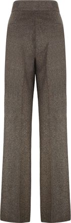 Max Mara Virgin Wool Flannel Trousers - Brown