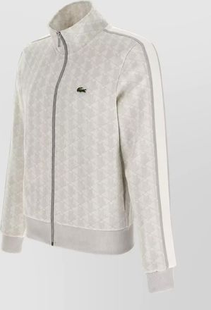 Lacoste jacquard zip-up sweatshirt