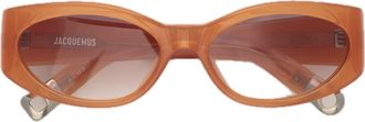 Jacquemus Les Lunettes Jac4 Ovalo Linea les Sculptures C10 Milky Amber Sunglasses