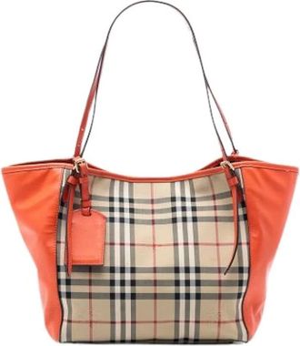 Burberry Pre-owned Tote Bags, female, Multicolor, Size: ONE SIZE Pre-owned Canvas Tote