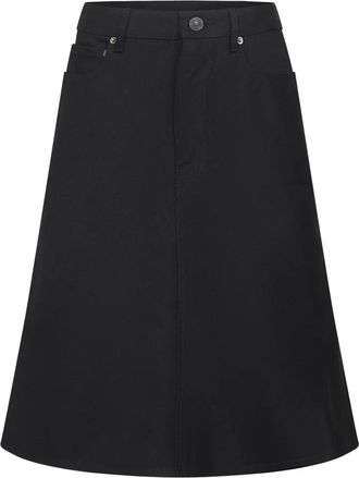 Balenciaga Godet Midi Rok - Dames - Midirokken - Zwart - S - Katoen - Rokken