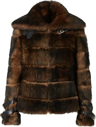 Fendi Buckle Fur Jacket