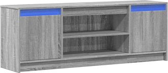 vidaXL Vidaxl - Mueble de tv led madera ingeniería gris Sonoma 139,5x34x50 cm