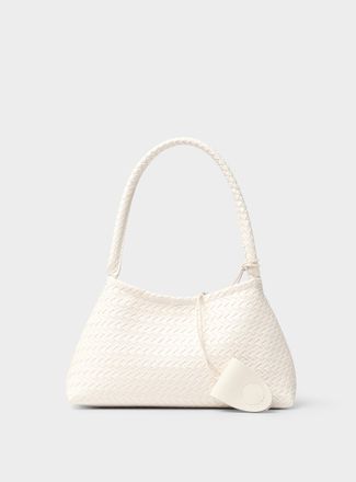 Simons Womens Basketweave faux-leather baguette bag