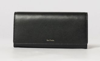Paul Smith Portafoglio Tri-Fold in pelle liscia con chiusura a bottone e logo frontale