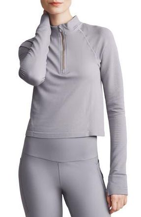 Rhone Breakaway Seamless Quarter Zip Pullover in Grey Silver at Nordstrom Rack, Size Medium