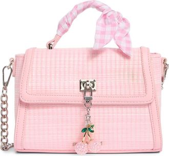 Madden Girl Scarf & Fruit Charm Straw Handbag in Ballet Pink at Nordstrom Rack