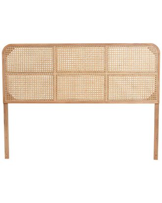 Baxton Studio Lainer Modern Bohemian Bayur Wood & Rattan Queen Size Headboard