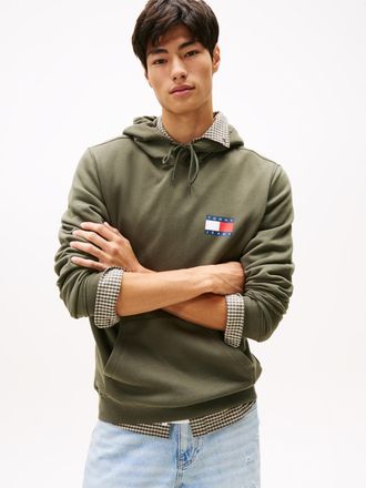 Tommy Jeans Sweatshirt TOMMY JEANS TJM REG ESSENTIAL FLAG HOOD EXT, Herren, Gr. XXL, gr&uuml;n (pewter gr&uuml;n), Sweatware, Obermaterial: 80% Baumwolle, 20% Polyester, re
