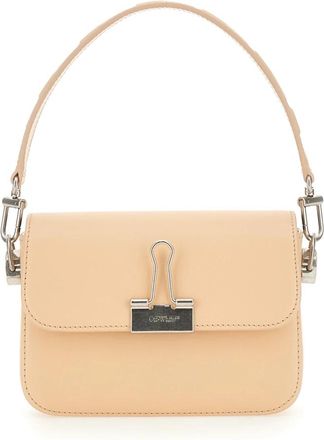 Off-white Plain Binder leren schoudertas - Dames - Handtassen - Beige - ONE Size - Leer - Tassen