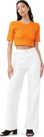 Ganni White Magny Jeans - Size 24W/32L Organic Cotton