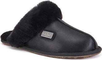 Australia Luxe Genuine Shearling Mule Slipper in Satin Black at Nordstrom Rack, Size X-Small M