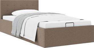 vidaXL Cama Canap&eacute; Hidr&aacute;ulica Almacenaje Sin Colch&oacute;n Taupe 100x200cm Vidaxl