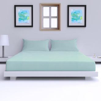 Lewis's Microfibre Sheet Range - Spa Blue - Housewife Pillowcase Pair | TJ Hughes Duck Egg