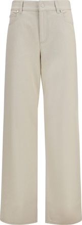 Fendi Womens Jeans Ff Reverse Beige Cotton