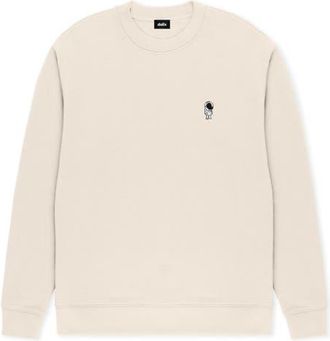 Dalix Astronaut Relaxed Midweight Fleece Crewneck Sweatshirt in Ecru at Nordstrom, Size Xx-Large