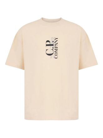 C.P. Company logo-print t-shirt - men - Cotton - S - Neutrals