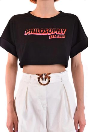 Philosophy di Lorenzo Serafini Stijlvol T-shirt - Dames - T-shirts - Zwart - S - Katoen - Tops