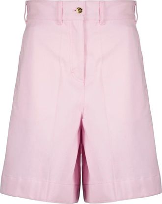 Patou High-Waist Bermuda Shorts - Dames - Korte Broeken - Roze - M - Katoen - Korte Broeken