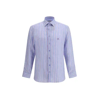 Etro Multicolor Linen Pattern Mens Shirt